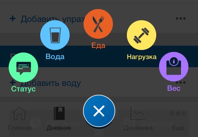Добавление упражнений в счетчик калорий для сброса веса MyFitnessPal